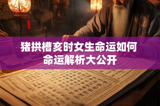 猪拱槽亥时女生命运如何 命运解析大公开