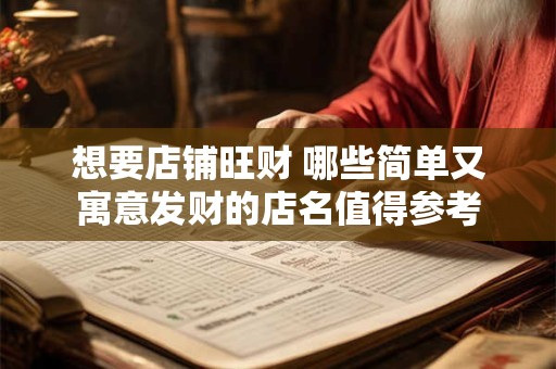 想要店铺旺财 哪些简单又寓意发财的店名值得参考