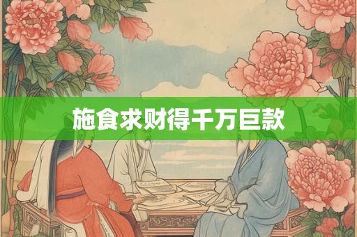 施食求财得千万巨款