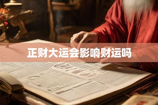 正财大运会影响财运吗