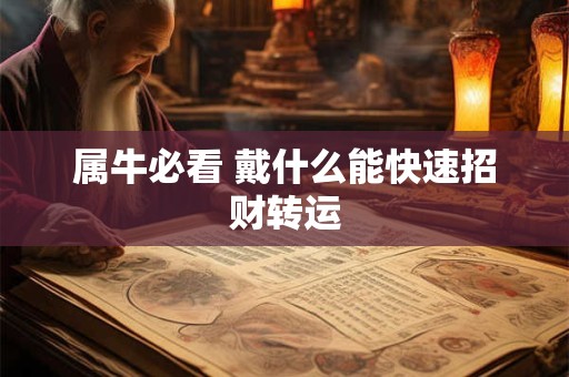 详细阅读:属牛必看 戴什么能快速招财转运 属牛必看 戴什么能快速招财转运