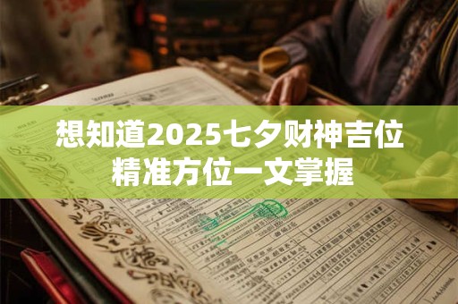 想知道2025七夕财神吉位 精准方位一文掌握