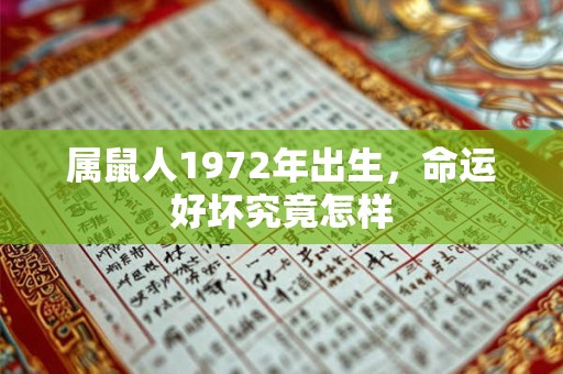 属鼠人1972年出生，命运好坏究竟怎样