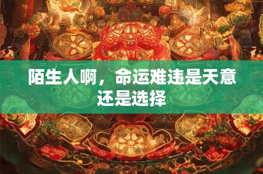 陌生人啊，命运难违是天意还是选择