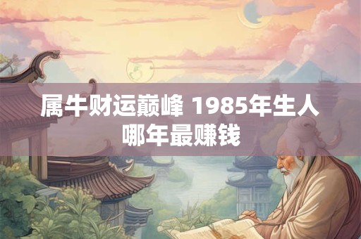 属牛财运巅峰 1985年生人哪年最赚钱
