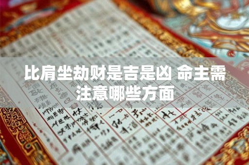 比肩坐劫财是吉是凶 命主需注意哪些方面