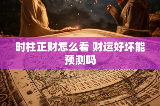 时柱正财怎么看 财运好坏能预测吗