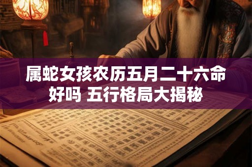 属蛇女孩农历五月二十六命好吗 五行格局大揭秘