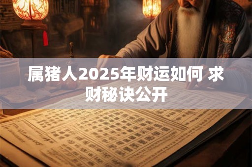 属猪人2025年财运如何 求财秘诀公开