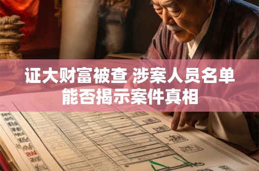 证大财富被查 涉案人员名单能否揭示案件真相