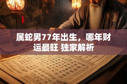 属蛇男77年出生，哪年财运最旺 独家解析