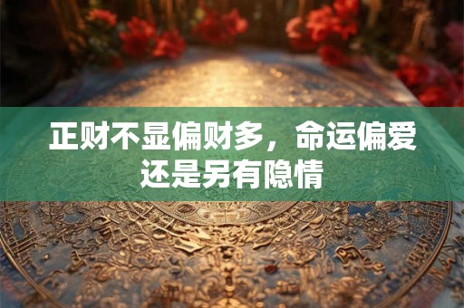正财不显偏财多，命运偏爱还是另有隐情