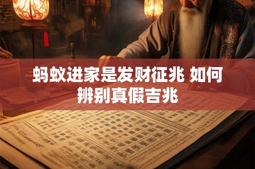 蚂蚁进家是发财征兆 如何辨别真假吉兆