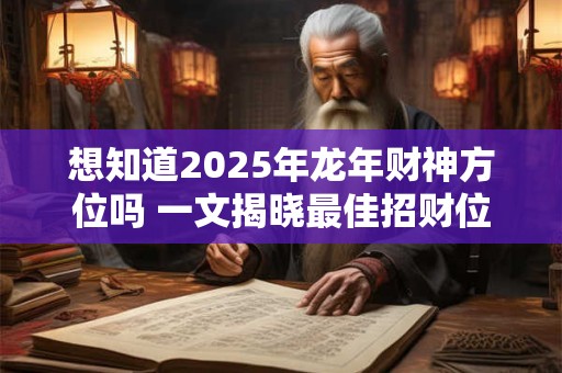 想知道2025年龙年财神方位吗 一文揭晓最佳招财位置