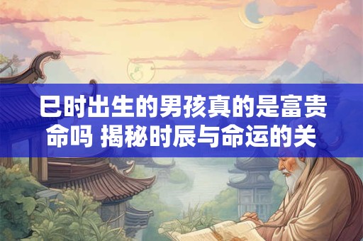 巳时出生的男孩真的是富贵命吗 揭秘时辰与命运的关系