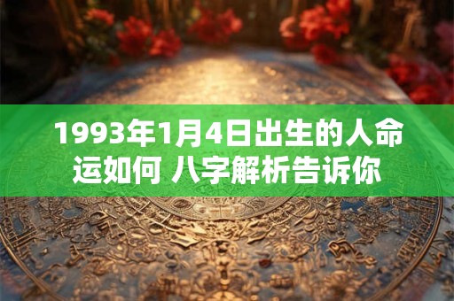 1993年1月4日出生的人命运如何 八字解析告诉你