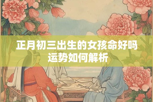 正月初三出生的女孩命好吗 运势如何解析
