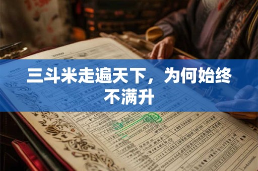 三斗米走遍天下，为何始终不满升