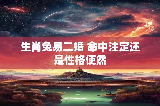 生肖兔易二婚 命中注定还是性格使然