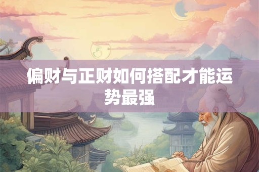 偏财与正财如何搭配才能运势最强