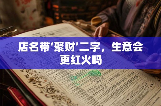 店名带‘聚财’二字，生意会更红火吗