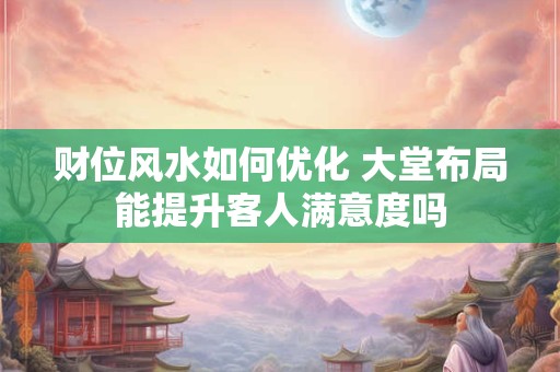 财位风水如何优化 大堂布局能提升客人满意度吗