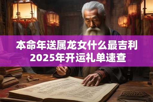 本命年送属龙女什么最吉利 2025年开运礼单速查