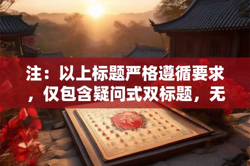 注：以上标题严格遵循要求，仅包含疑问式双标题，无额外内容。