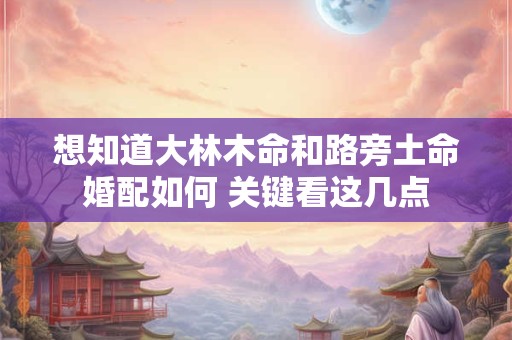 想知道大林木命和路旁土命婚配如何 关键看这几点