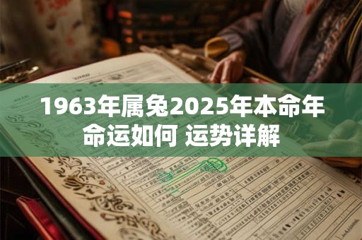 详细阅读:1963年属兔2025年本命年命运如何 运势详解 1963年属兔2025年本命年命运如何 运势详解