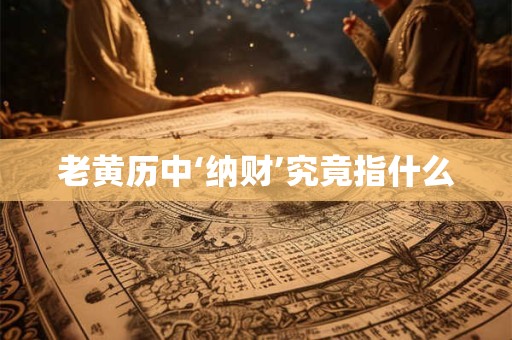 老黄历中‘纳财’究竟指什么