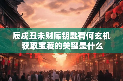 辰戌丑未财库钥匙有何玄机 获取宝藏的关键是什么