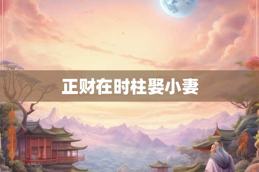 正财在时柱娶小妻
