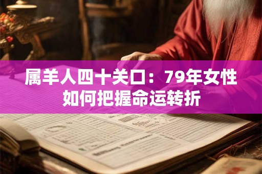 属羊人四十关口：79年女性如何把握命运转折
