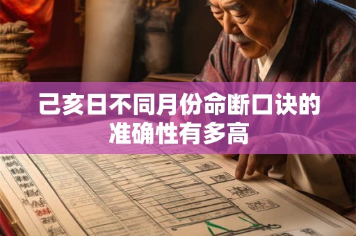 己亥日不同月份命断口诀的准确性有多高