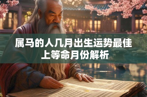 属马的人几月出生运势最佳 上等命月份解析