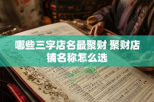哪些三字店名最聚财 聚财店铺名称怎么选