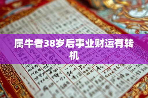 属牛者38岁后事业财运有转机