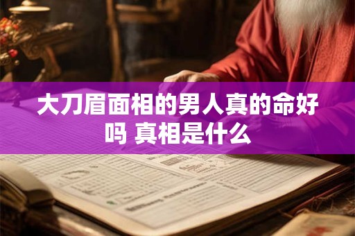 大刀眉面相的男人真的命好吗 真相是什么