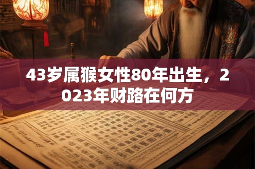 43岁属猴女性80年出生，2023年财路在何方
