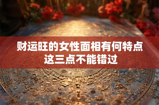 财运旺的女性面相有何特点 这三点不能错过