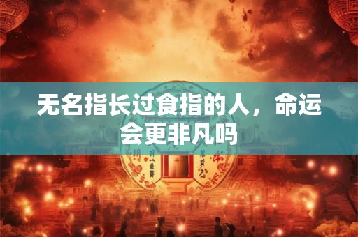 无名指长过食指的人，命运会更非凡吗