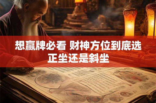 想赢牌必看 财神方位到底选正坐还是斜坐