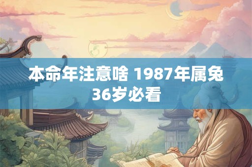 本命年注意啥 1987年属兔36岁必看