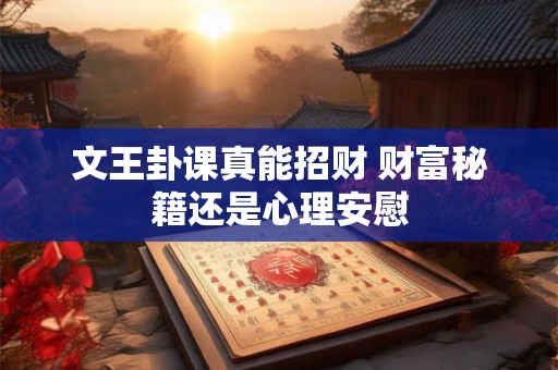 文王卦课真能招财 财富秘籍还是心理安慰