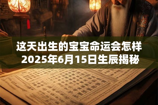 这天出生的宝宝命运会怎样 2025年6月15日生辰揭秘