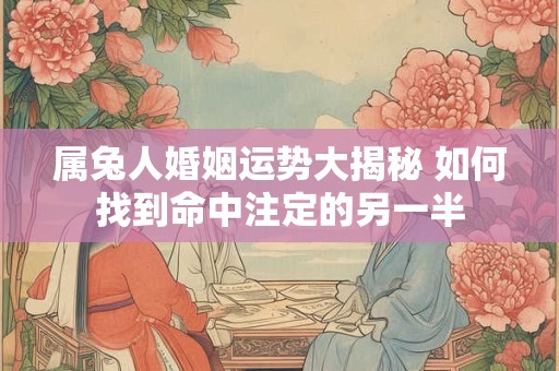 属兔人婚姻运势大揭秘 如何找到命中注定的另一半