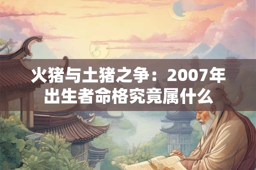 火猪与土猪之争：2007年出生者命格究竟属什么