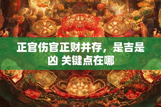 正官伤官正财并存，是吉是凶 关键点在哪