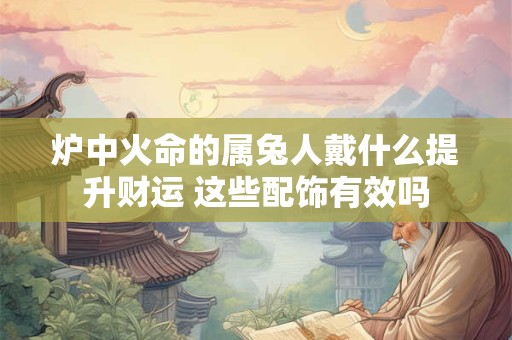 炉中火命的属兔人戴什么提升财运 这些配饰有效吗